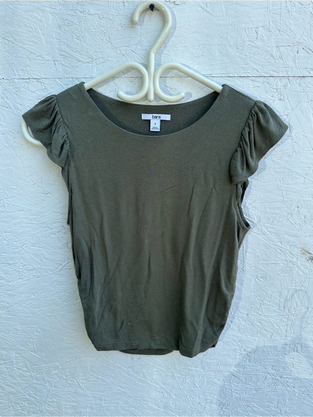 Bar III Olive Green Puff Sleeve Tank Top